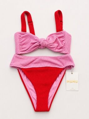 Aruba Top and Del Rey Bottom - Bubblegum Colorblock Scrunch